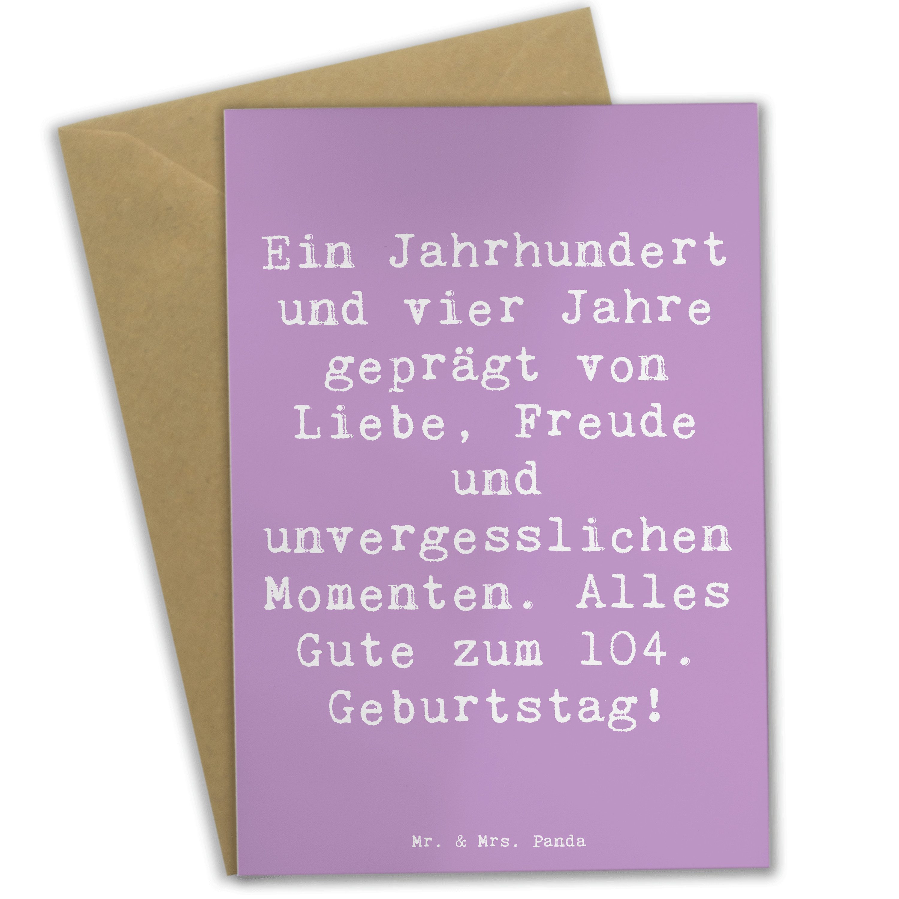 Grußkarte Spruch 104. Geburtstag - Lavendeltraum - Geschenk, Freude, besondere