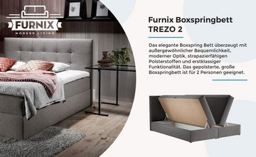 Furnix Boxspringbett TREZO 2 140-180x200 mit tiefen Bettkasten und Topper Auswahl, Höhe der Liegefläche: 54 + 5 cm