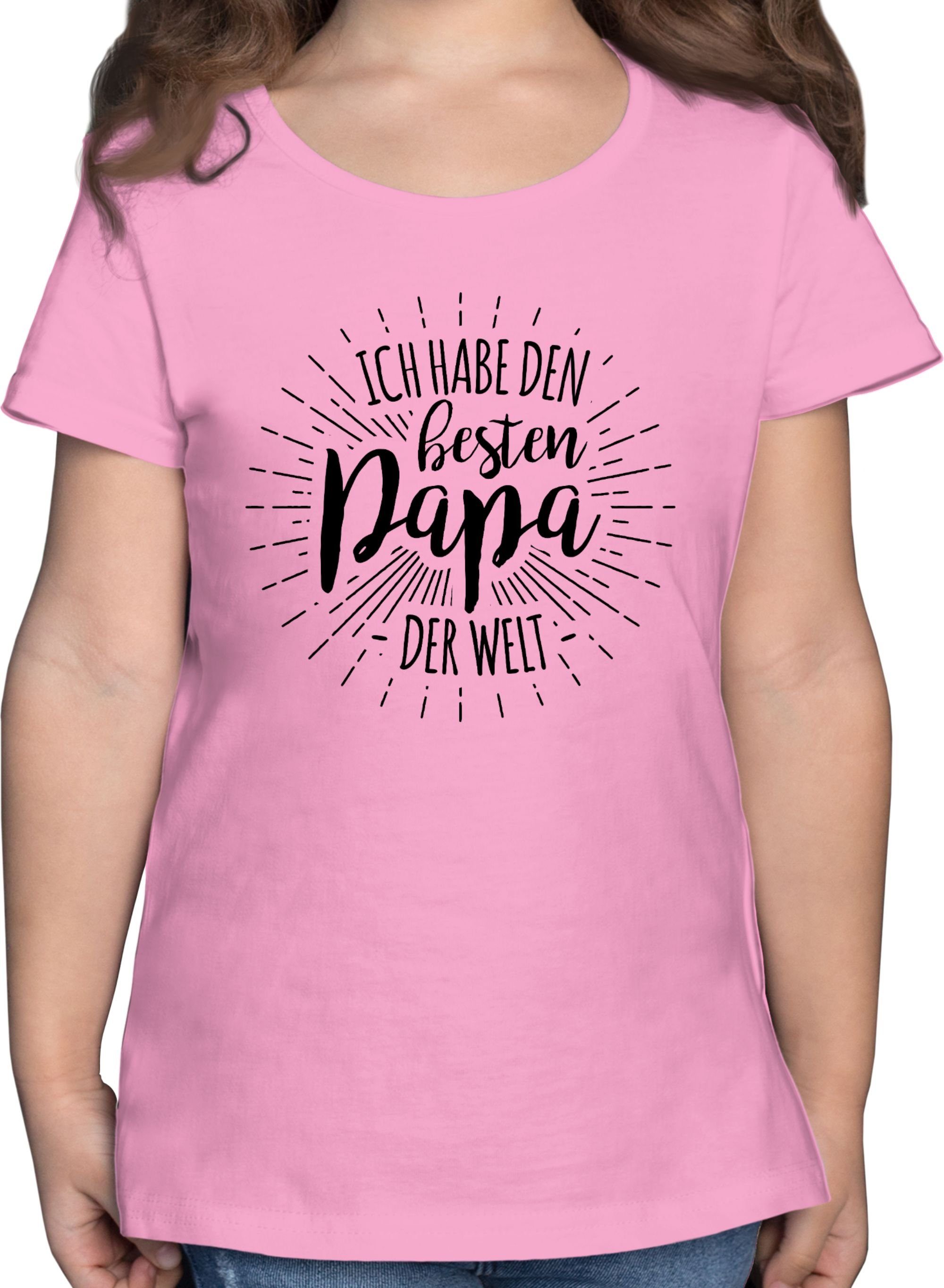 Shirtracer T-Shirt Ich habe den besten Papa der Welt Vatertag Geschenk für Papa 2 Rosa