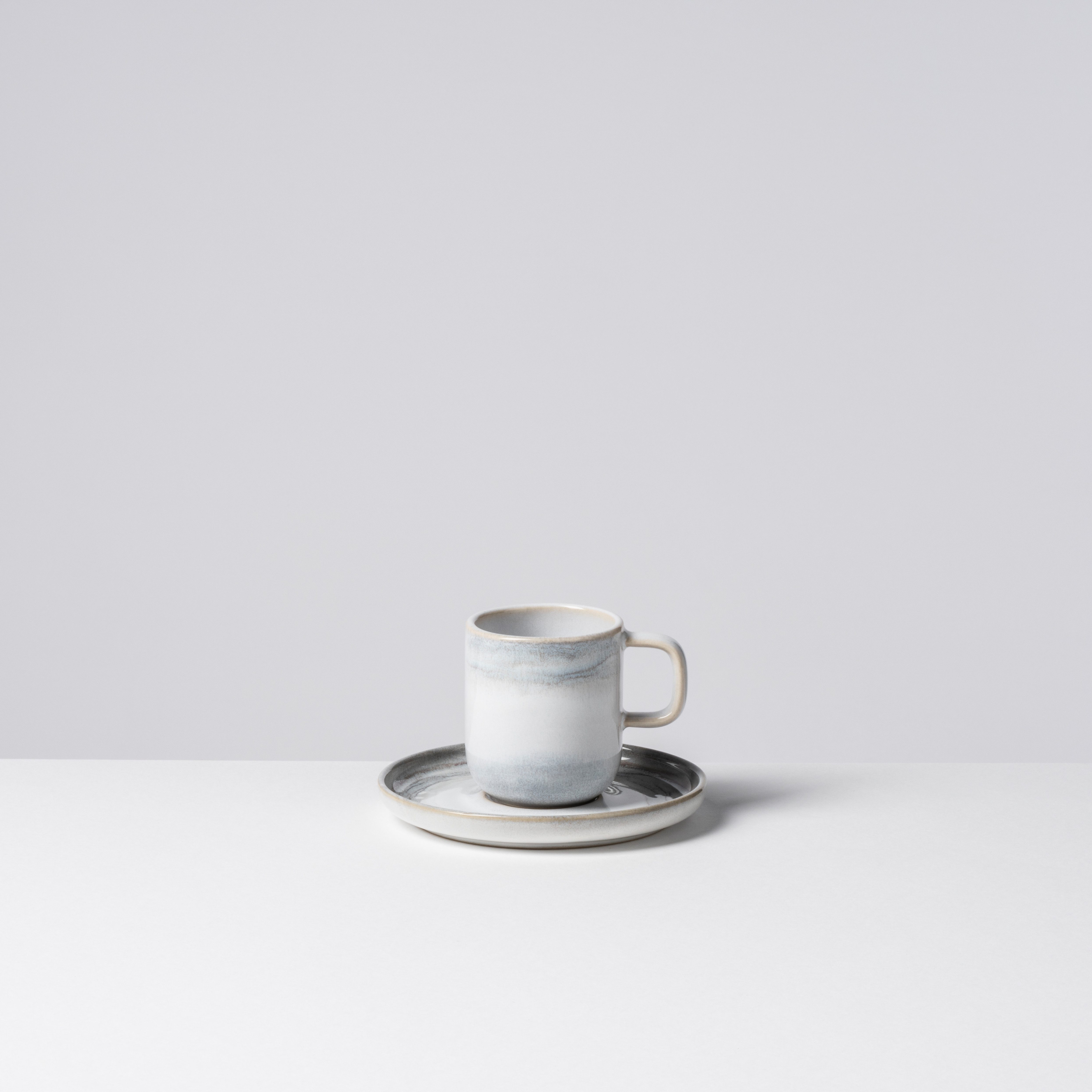 Gipfelstück Espressotasse Tiefer See, 8-tlg., Steinzeug, Scandi-Style, glänzende Reaktivglasur, jedes Stück ein Unikat