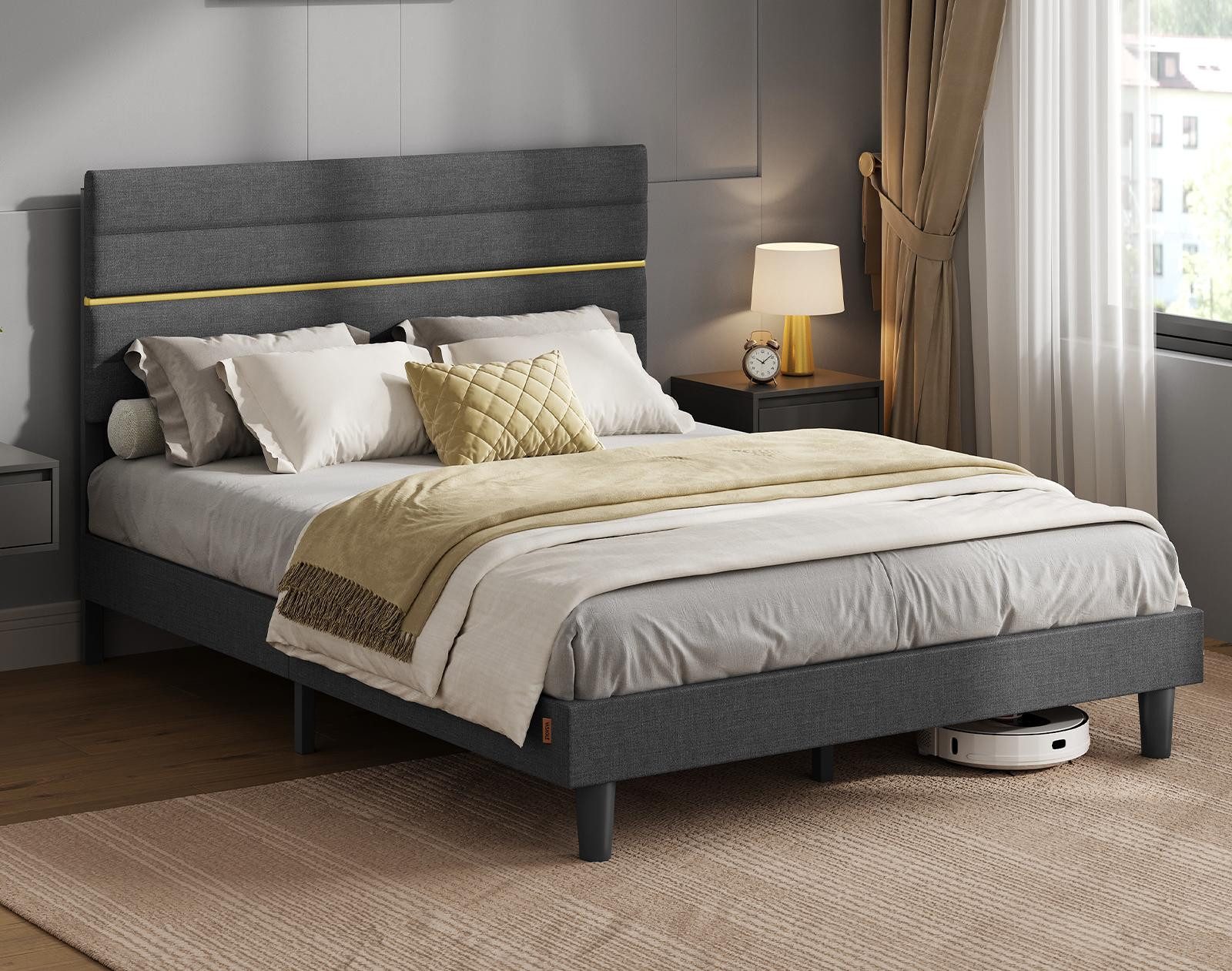 VASAGLE Polsterbett (140 x 200 cm, geräuscharm, mit Lattenrost und verstell günstig online kaufen