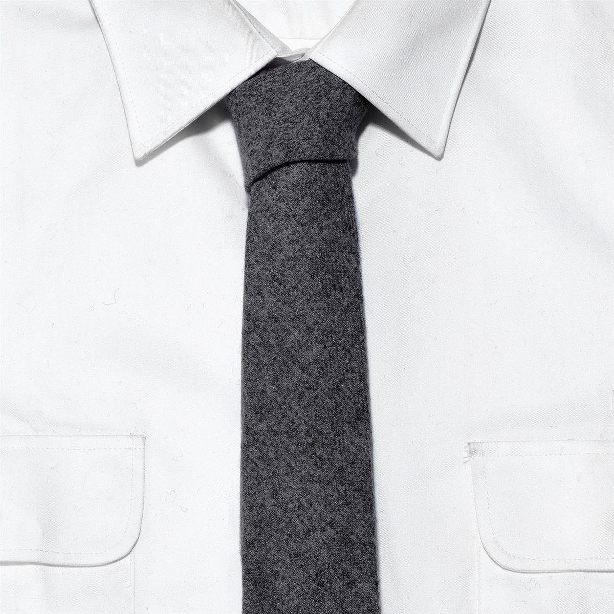 DonDon Krawatte Herren Krawatte einfarbig 1-St., Muster, grau 1x Baumwolle, festliche Veranstaltungen 6 und für (Packung, kariert verschiedene gepunkt cm oder Krawatte) Büro