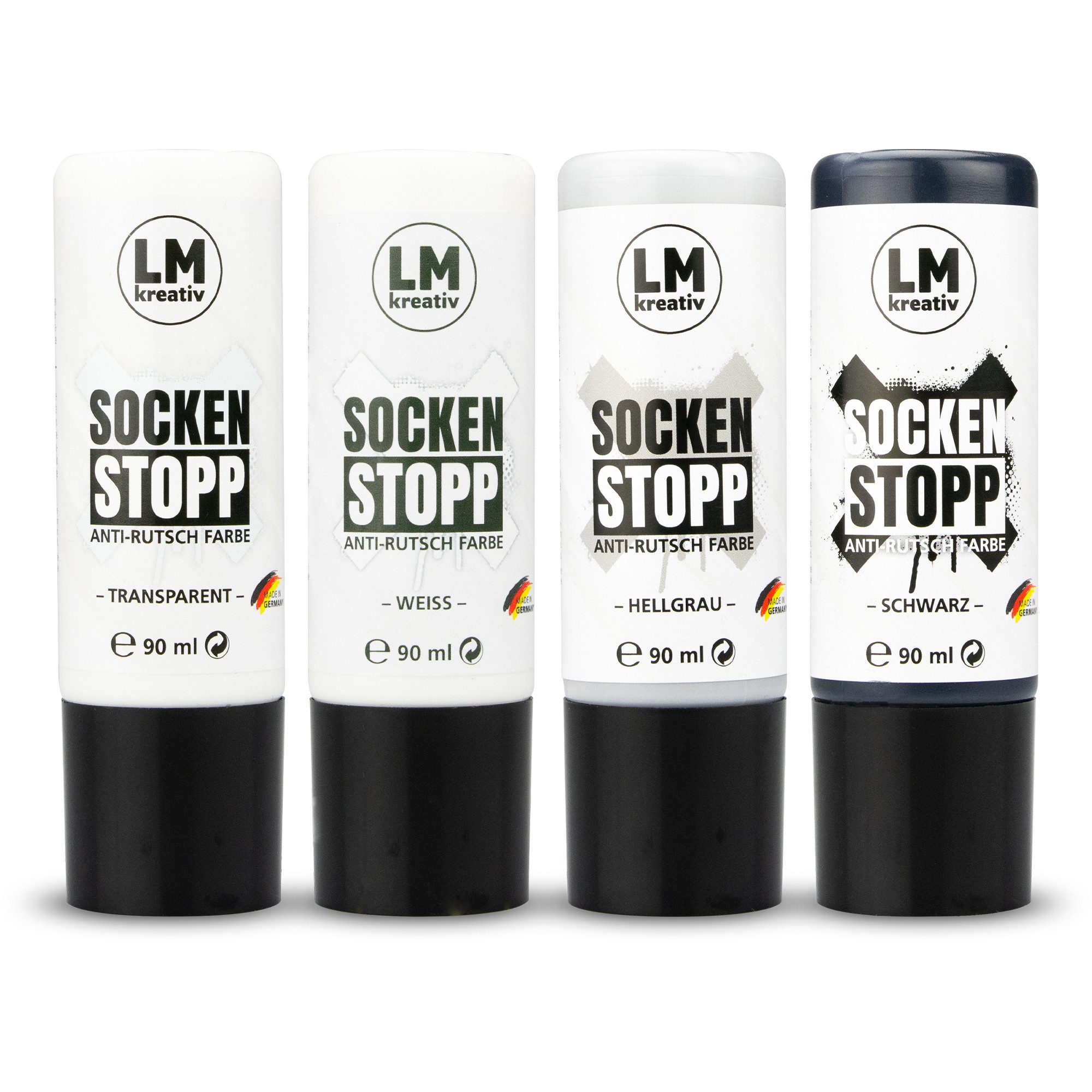 LM-Kreativ Bastelfarbe Socken Stopp Anti-Rutsch-Farbe für Socken, Teppiche und Textilien, wasserbasiert, latexfrei, geruchsneutral, waschbar bis 40 °C