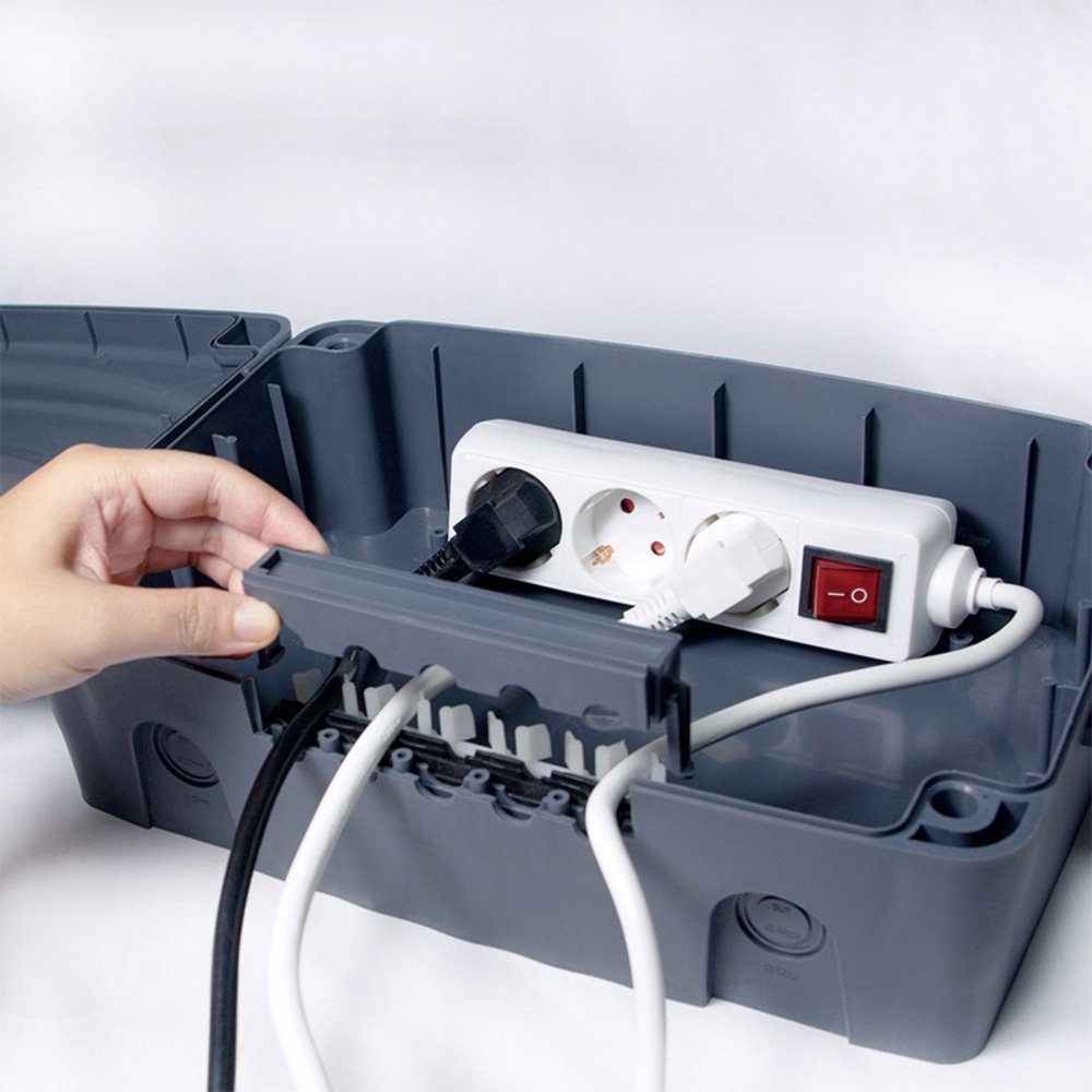 LogiLink Montagerückgehäuse LogiLink LPS223 Kabel-Gehäuse 115 x 320 x 210 Kunststoff Grau 1 St., (LPS223)