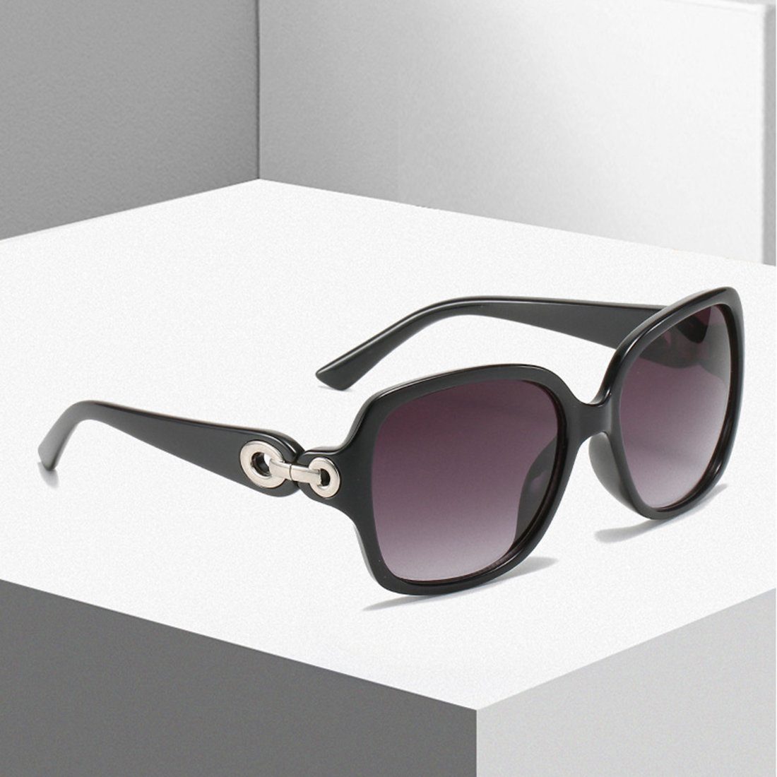 Haiaveng Sonnenbrille Vintage Sonnenbrille im Sonnenbrille Damen UV400 Damen-Polarisiert Rechteckige Unisex Retro für