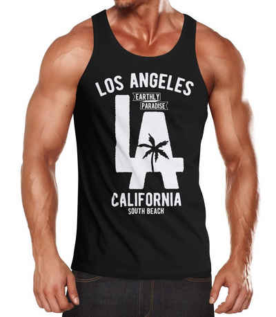 Neverless Tanktop Herren Tank Top Los Angeles California LA Palme Neverless® mit Print