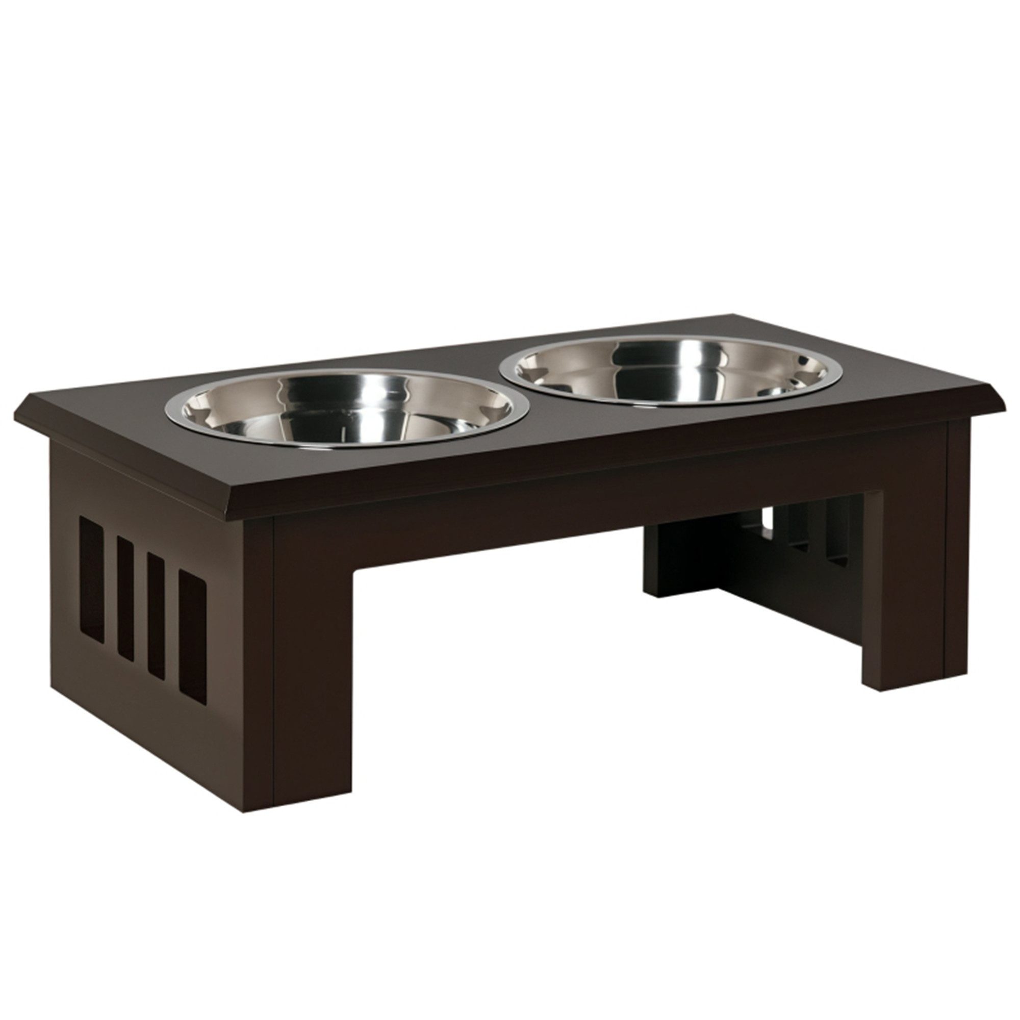 MC Star Futternapf Hunde-Futterstation, rutschfest, 58,4 x 30,5 x 25,4cm, Grau, 2L pro Napf