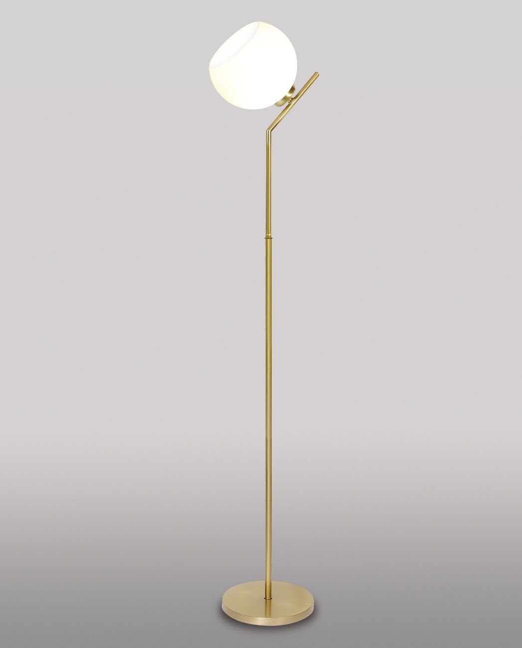 Licht-Erlebnisse Stehlampe TRIVIA, ohne Leuchtmittel, Standleuchte Messing massiv in Bronze Weiß Vintage Design Wohnzimmer