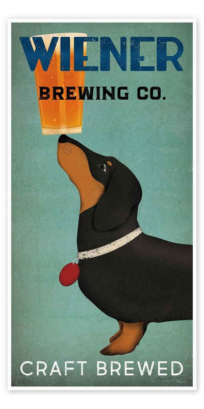 Posterlounge Poster Ryan Fowler, Wiener Brewing Co., Wohnzimmer Vintage Illustration