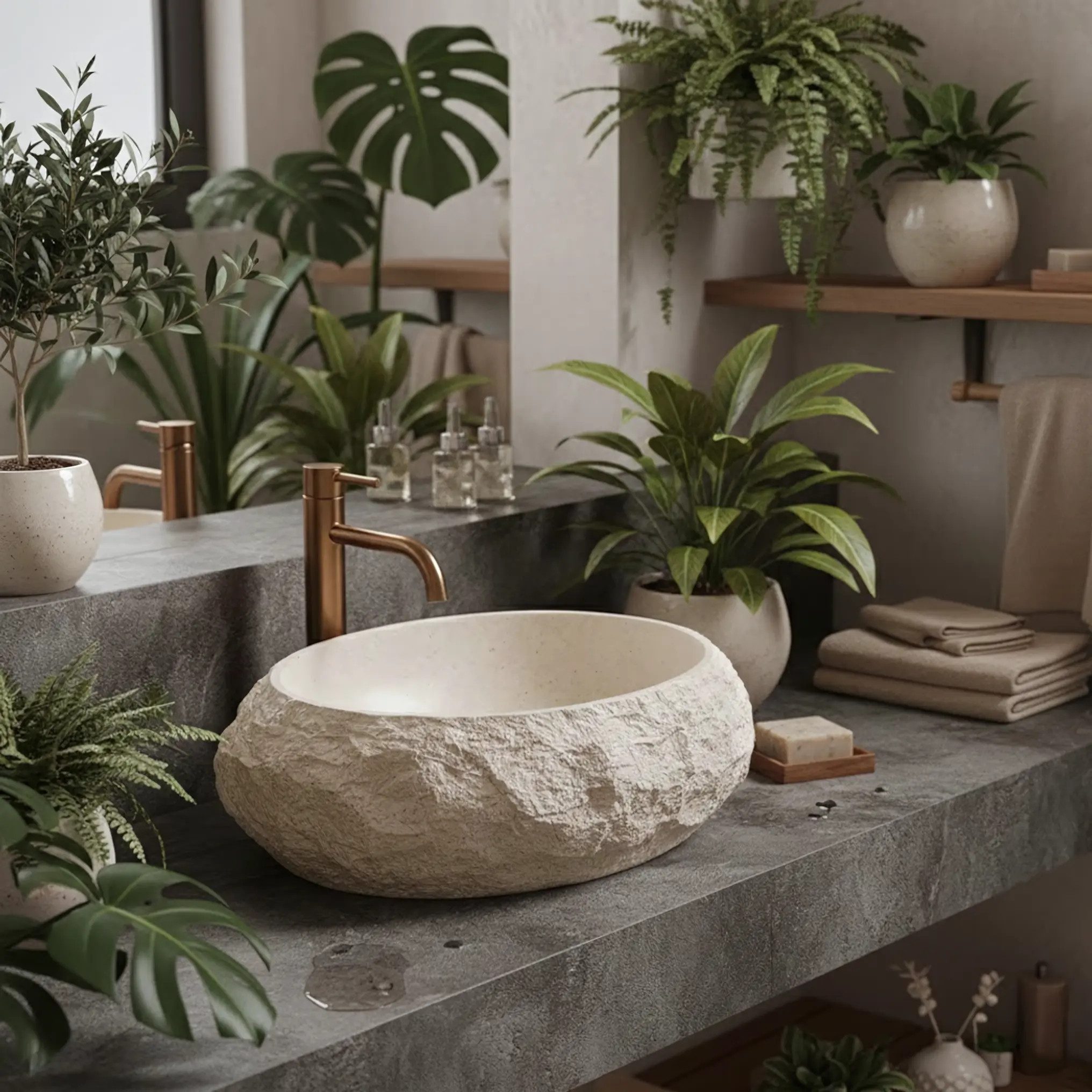wohnwerk.idee Aufsatzwaschbecken aus Kompositstein, Designer Badwaschbecken 8 Farben – Bild 2 von 5