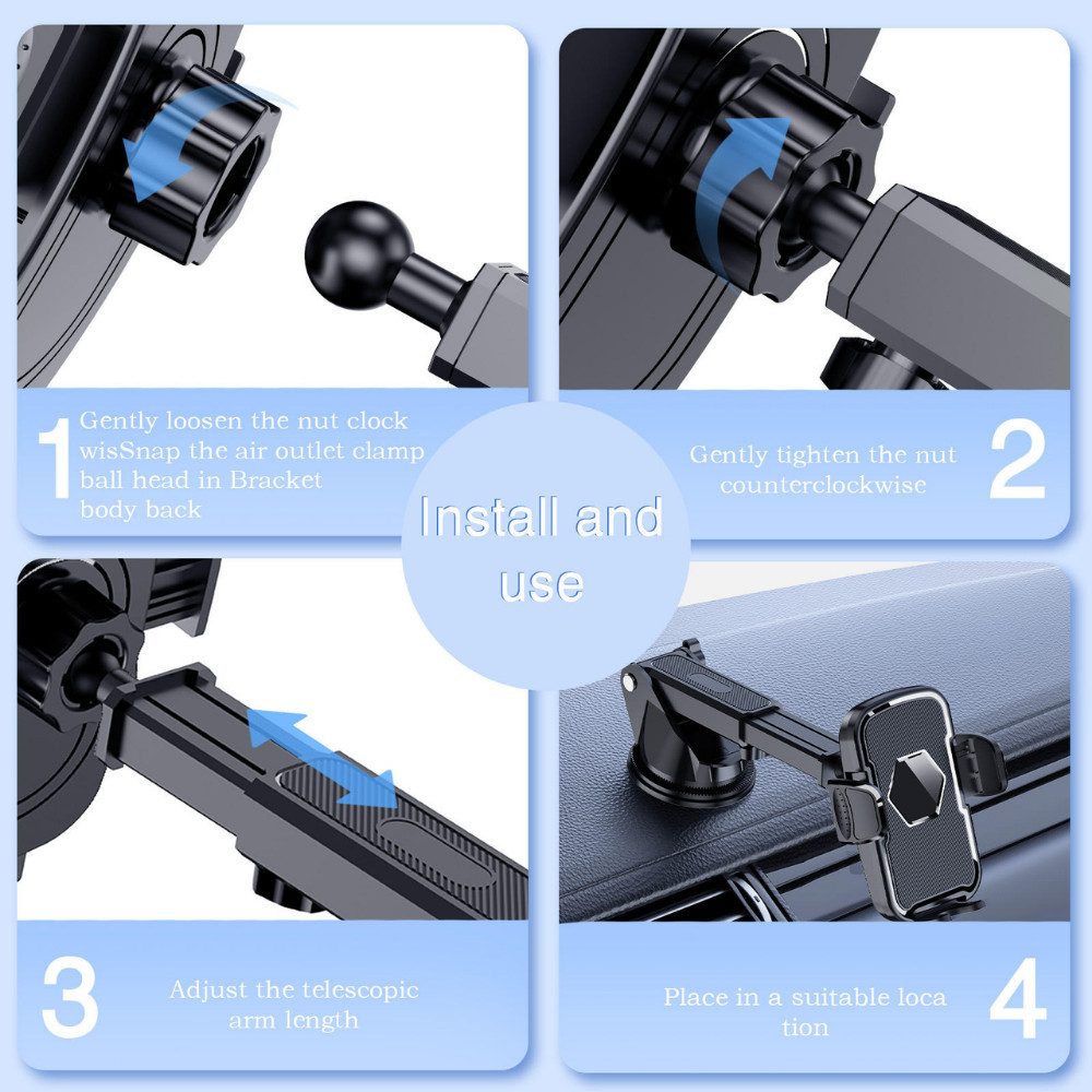 NEXGEN LUXUS HANDY-ZUBEHÖR Smartphone-Halterung Handy-Halterung Autohalter Lüftung Armaturenbrett KFZ Halter – Bild 4 von 5