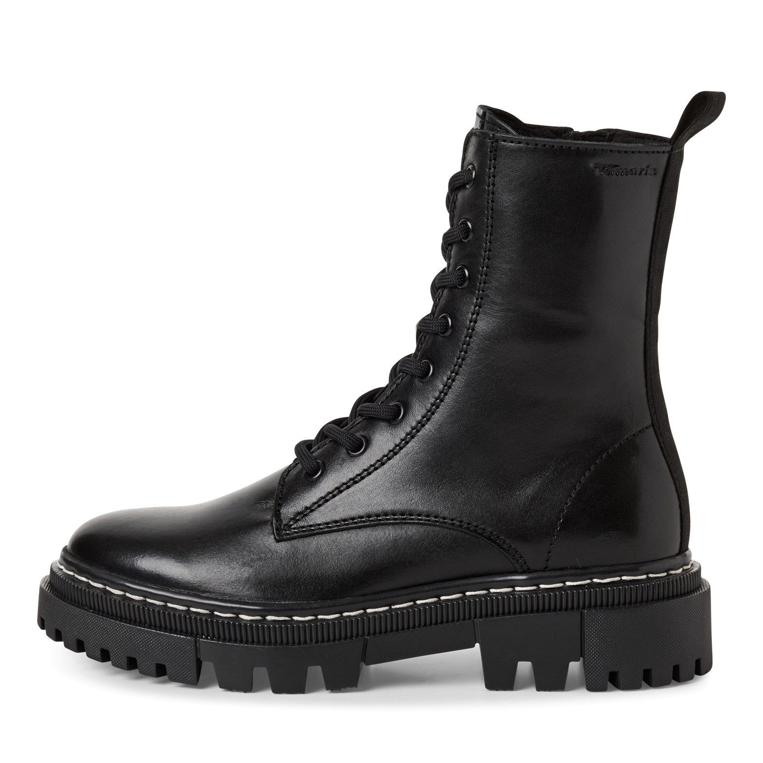 Tamaris Schnürstiefelette Schnürboots mit Logoprägung am Schaft, Stiefelette mit Reißverschluss – Bild 4 von 5