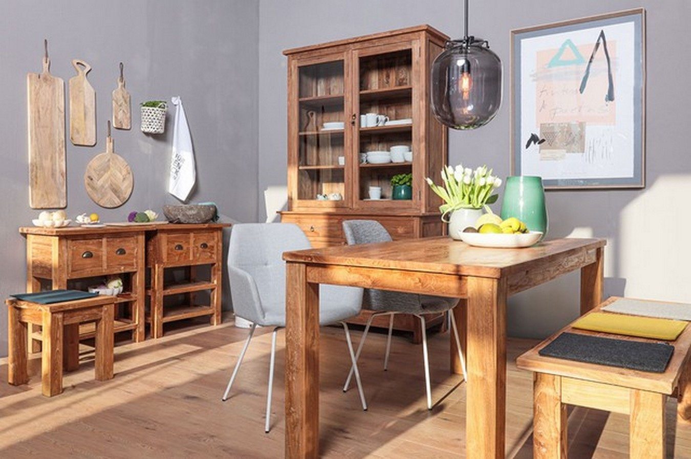 daslagerhaus living Kommode Kommode Loft Teakholz massiv 75 x 40 cm