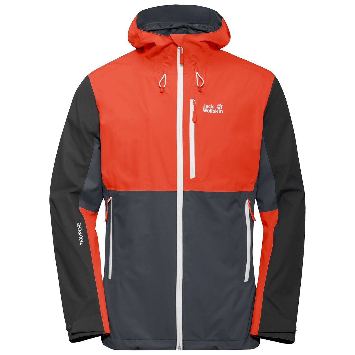 Jack Wolfskin Allwetterjacke Ganzjahresjacke Eagle Peak ebony/rot Herren – Bild 2 von 5