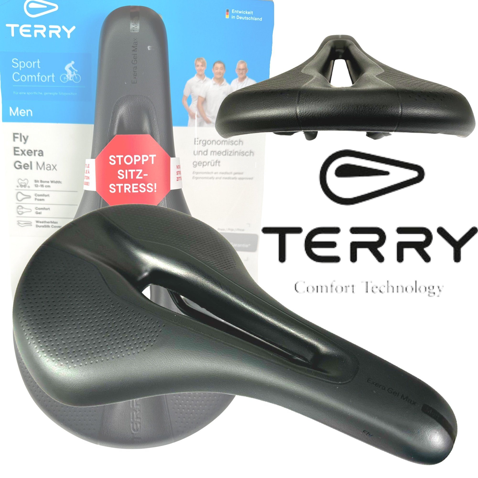 Terry Fahrradsattel Terry Men Fahrradsattel E-Bike Gel Butterfly MTB Exera komfort Max