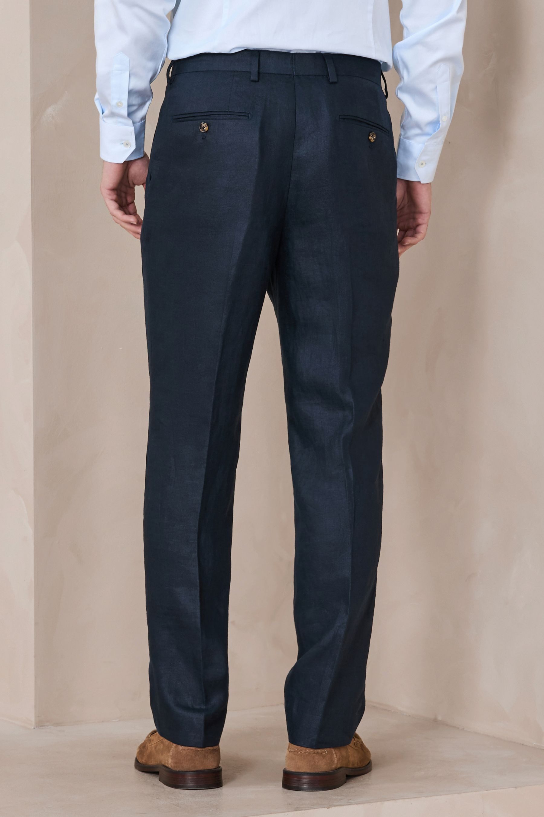 Next Anzughose N. Premium Tailored Fit Anzughose aus 100 % Leinen (1-tlg)