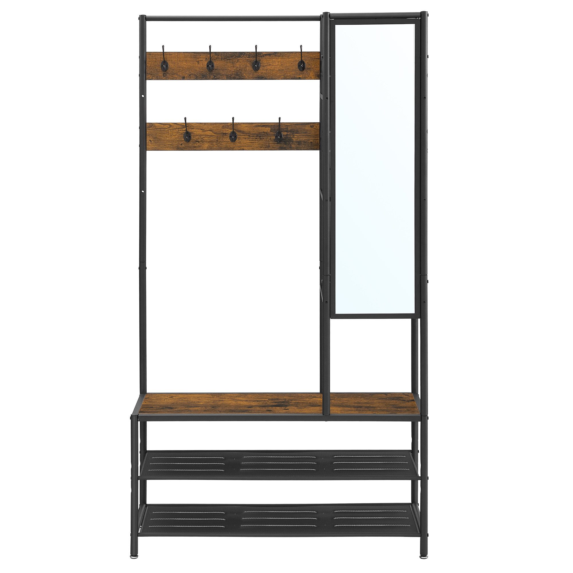 VASAGLE Garderobenständer Garderobe, mit Schuhbank, 35 x 98 x 182 cm