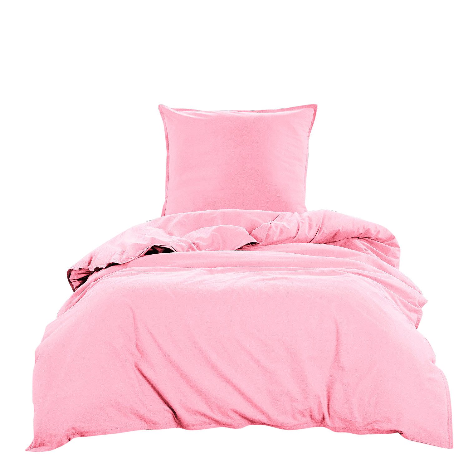 wometo Bettwäsche Bettwäsche Renforce "Stone Washed" rosa 135x200, OEKO-TEX günstig online kaufen