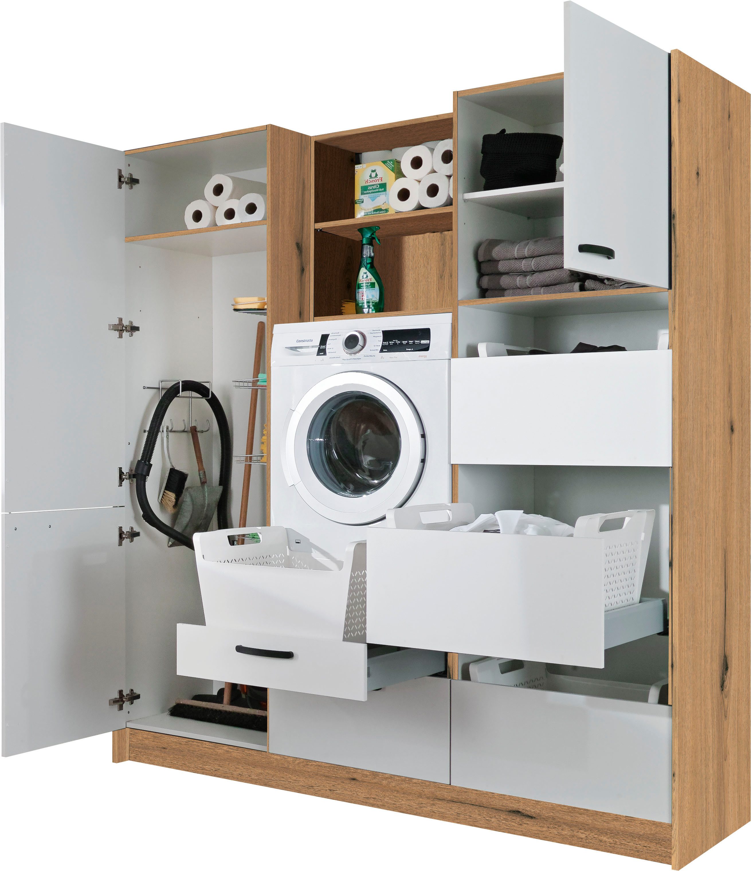 Express Küchen Schrank-Set Arta, (Komplett-Set, 7-St., ohne Geräte, vormontiert, mit Soft-Close-Funktion, Stellbreite 185 cm), ohne Geräte, vormontiert, mit Soft-Close-Funktion, Stellbreite 185cm