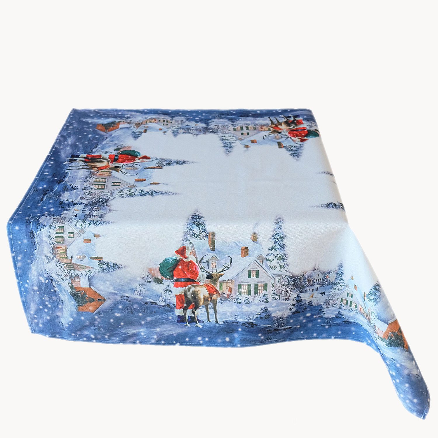 texpot Tischdecke Tischläufer Druckmotiv Weihnachtsmann Rentier Winter Weihnachten (1-tlg)