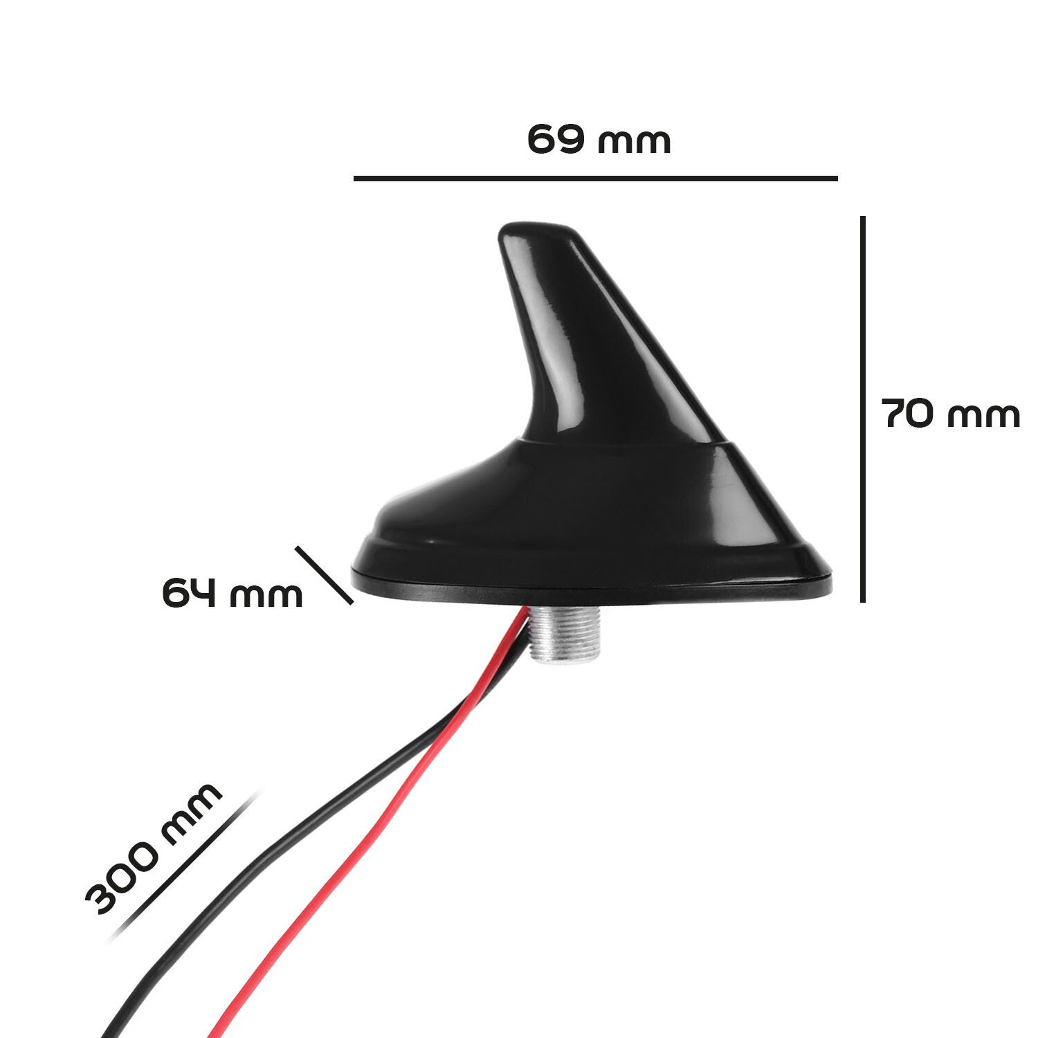 alca Autoantenne Haiflosse Shark Fin Antenne Aktiv mit Verstärker AM/FM Autoradio-Ersatzantennenstab