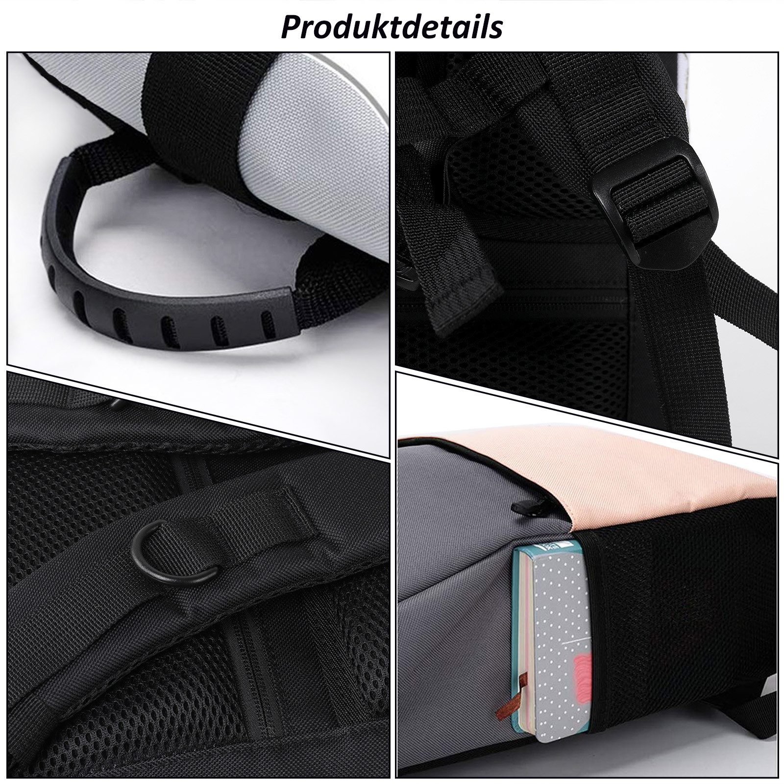 TAN.TOMI Cityrucksack Rucksack Damen Groß Rucksack Herren Groß Schulrucksack (Arbeitsrucksack viele Fächer mit 15,6" Laptopfach/USB-Anschluss), Unisex Rolltop Rucksack Wasserdicht, Lässiger Backpack