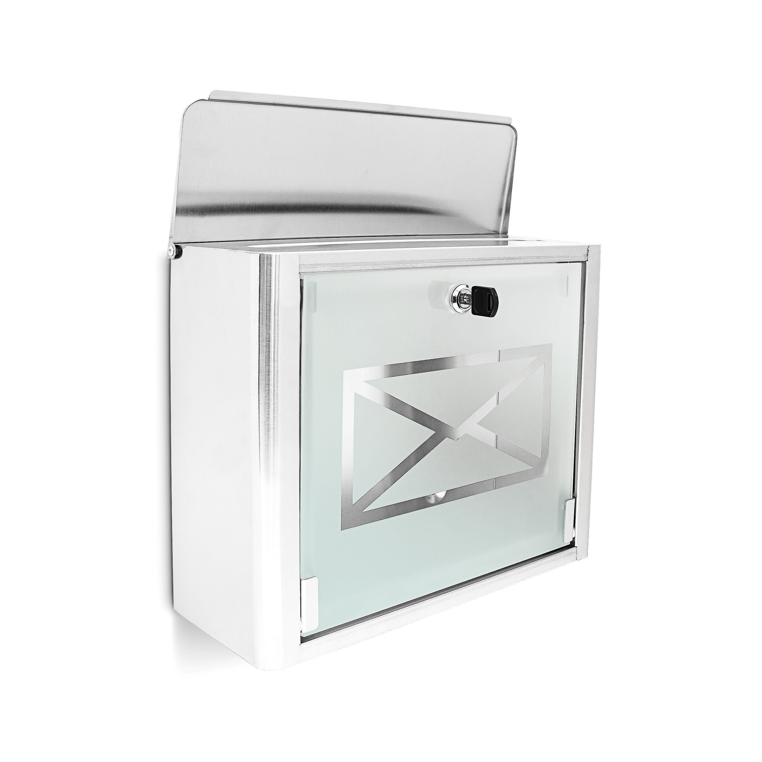 relaxdays Briefkasten Glas mit Brief Motiv günstig online kaufen