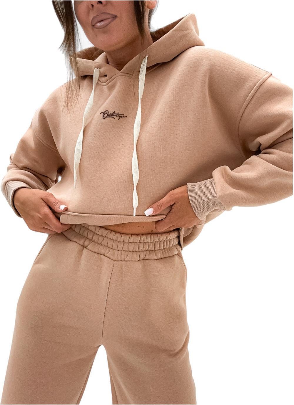 EloModa Jogginganzug Damen Jogginganzug Hoodie & Hose, Fleece, Warm & Bequem; S/M L/XL (2-tlg)