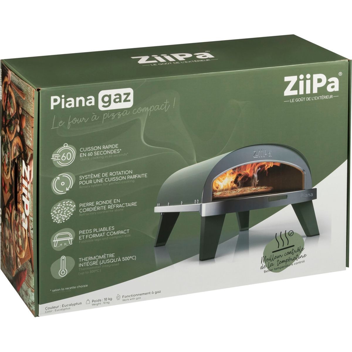 ZiiPa Gasgrill Piana Gas-Pizzaofen Farbe Eukalyptus