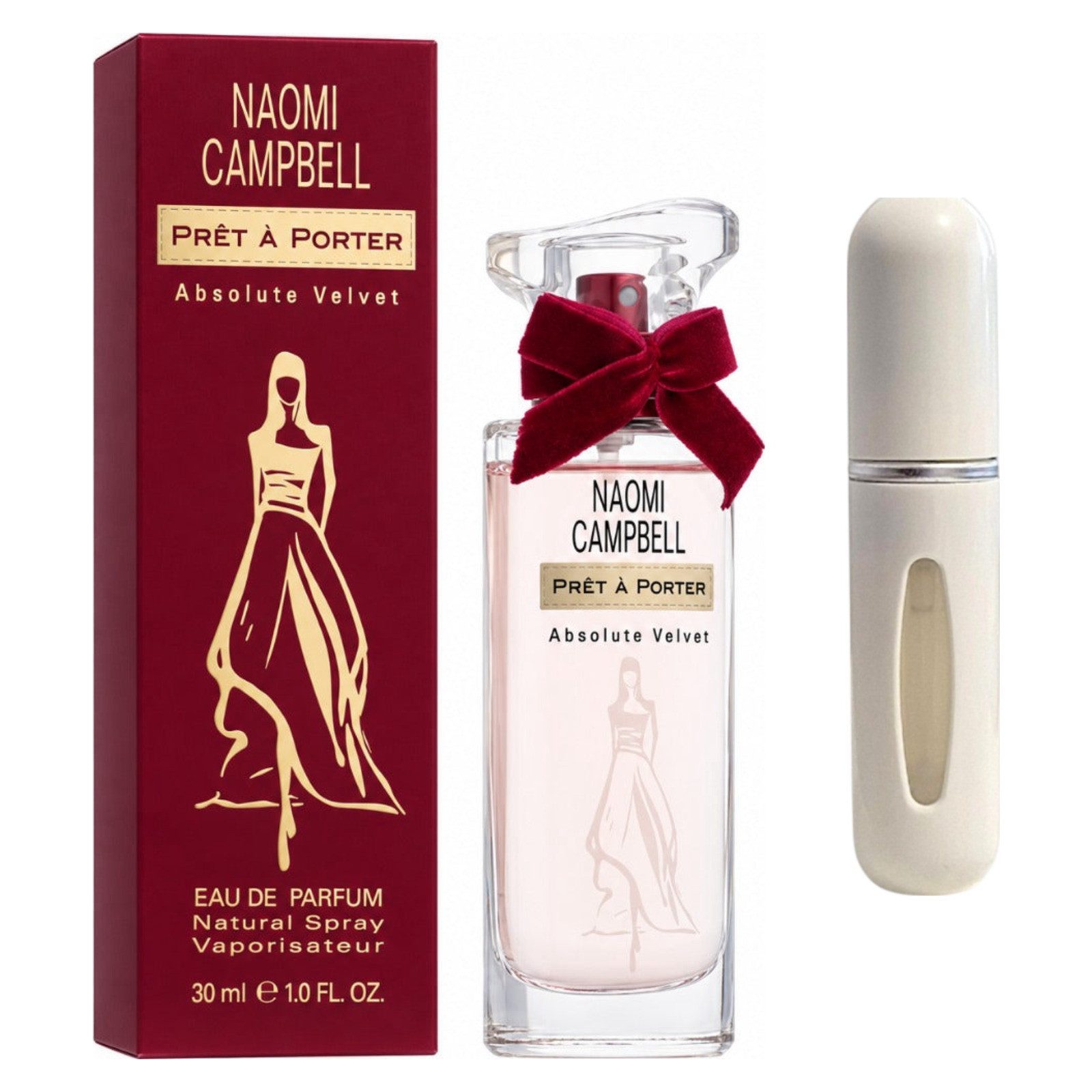 NAOMI CAMPBELL Duft-Set Prêt à Porter Absolute Velvet EDP – Fruchtig Blumig + Parfümzerstäuber