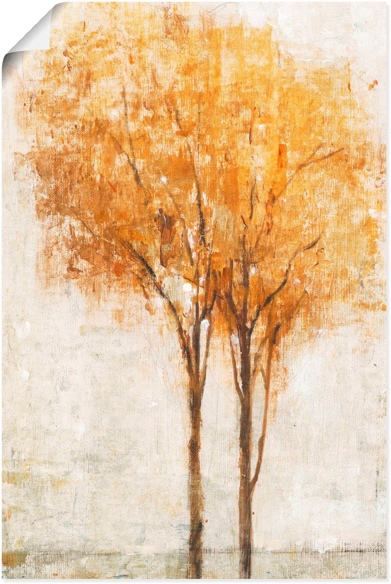 Wandbild Fallende oder St), II, Größen als Artland Wandaufkleber Blätter Poster Alubild, versch. (1 Leinwandbild, Bäume in