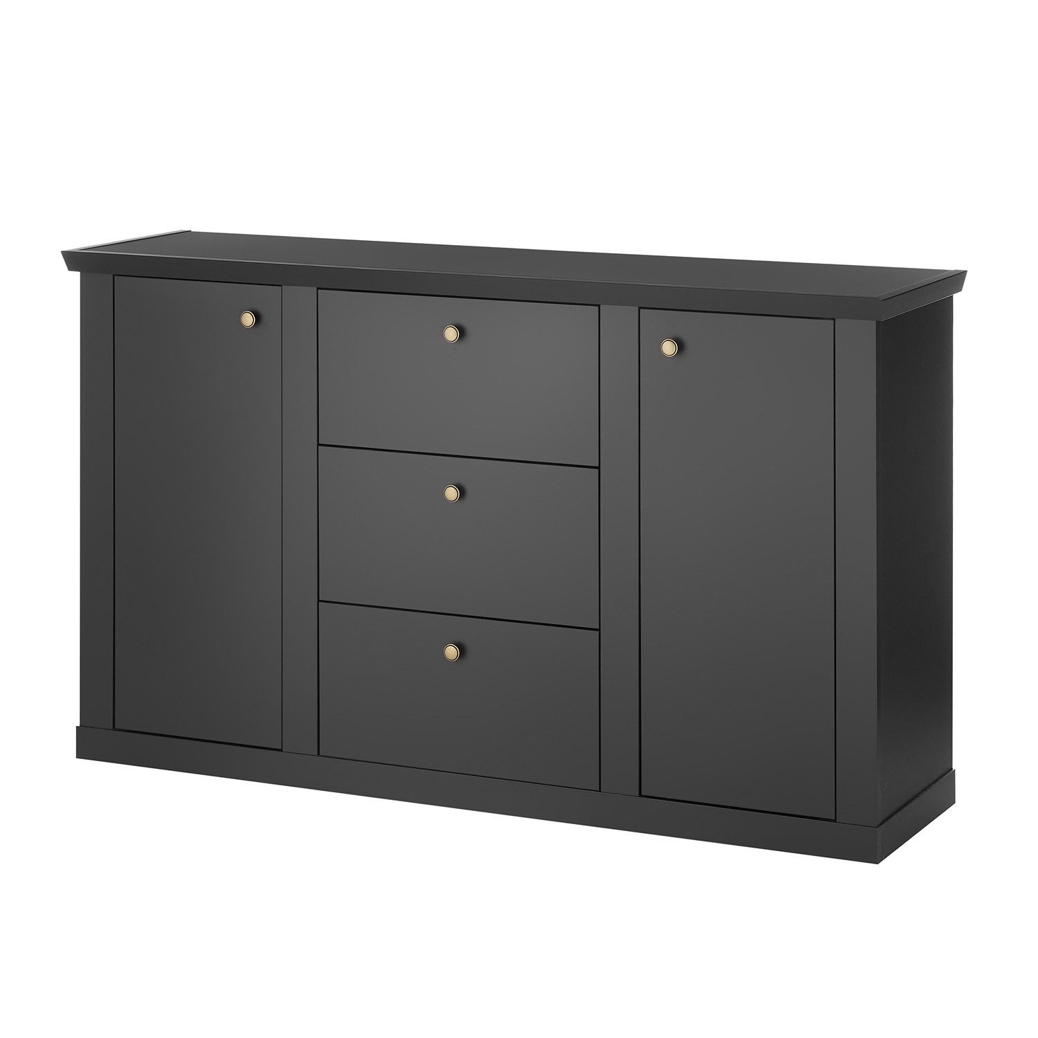 Möbel Stellbrink Sideboard Sideboard Lincoln - Schwarz matt