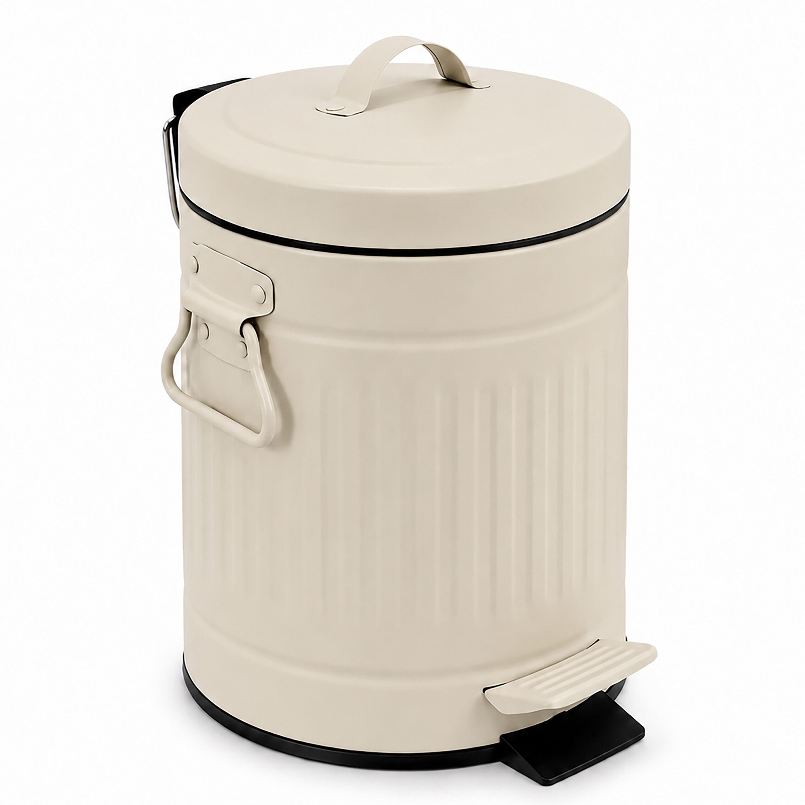 relaxdays Kosmetikeimer Retro Kosmetikeimer 3 Liter, Beige