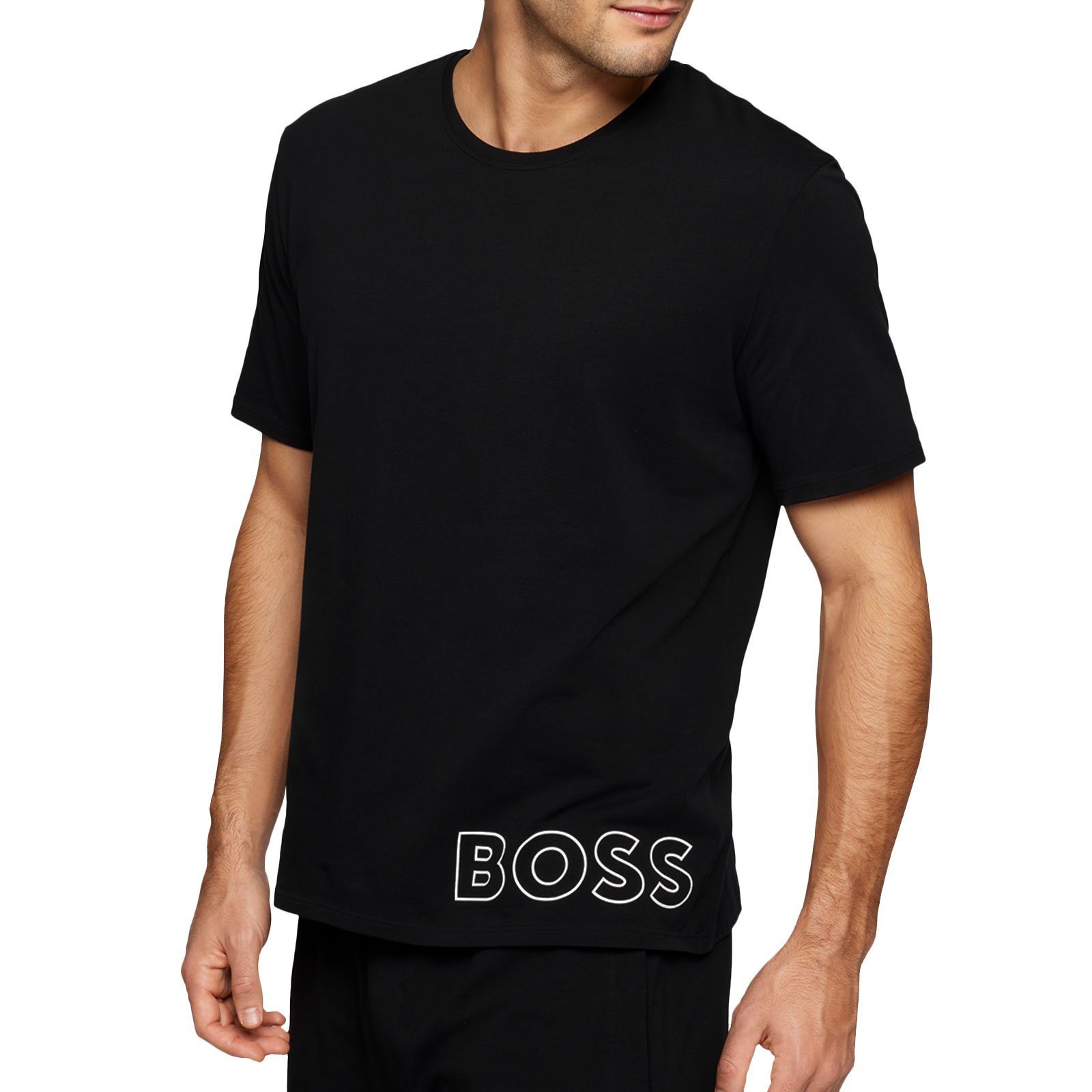 RN T-Shirt 001 Identity Outline-Logo BOSS T-Shirt mit black