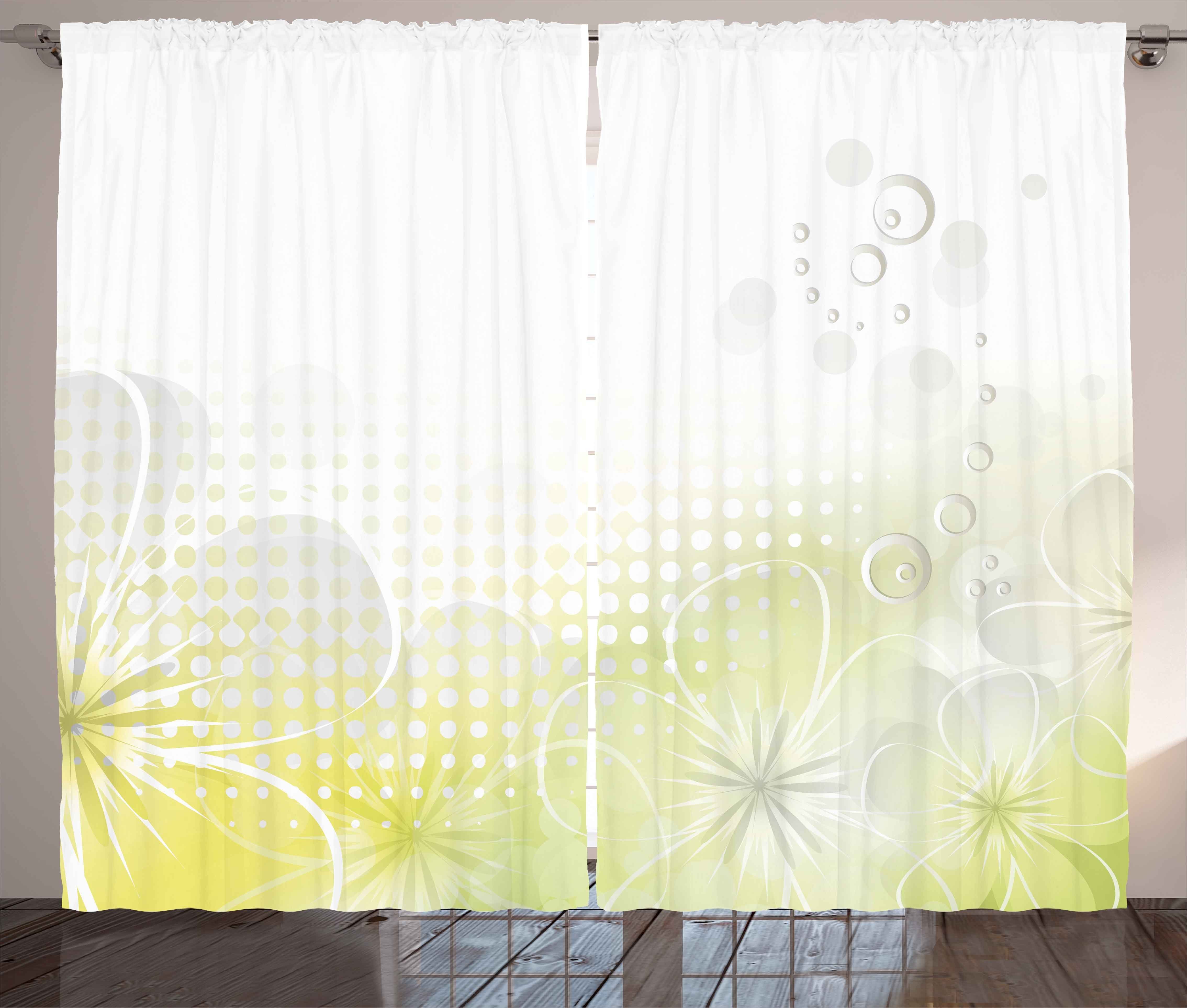 Gardine Schlafzimmer Kräuselband Vorhang Blumen Abakuhaus, Schlaufen und Haken, Bubbles mit Abstrakt
