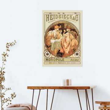 Posterlounge Wandfolie Alfons Mucha, Heidsieck Champagner, Küche Vintage Malerei