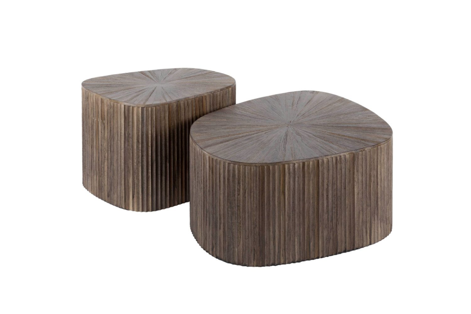 KAWOLA Couchtisch INKA (Set, 2-St), XL Teakholz braun viereckig