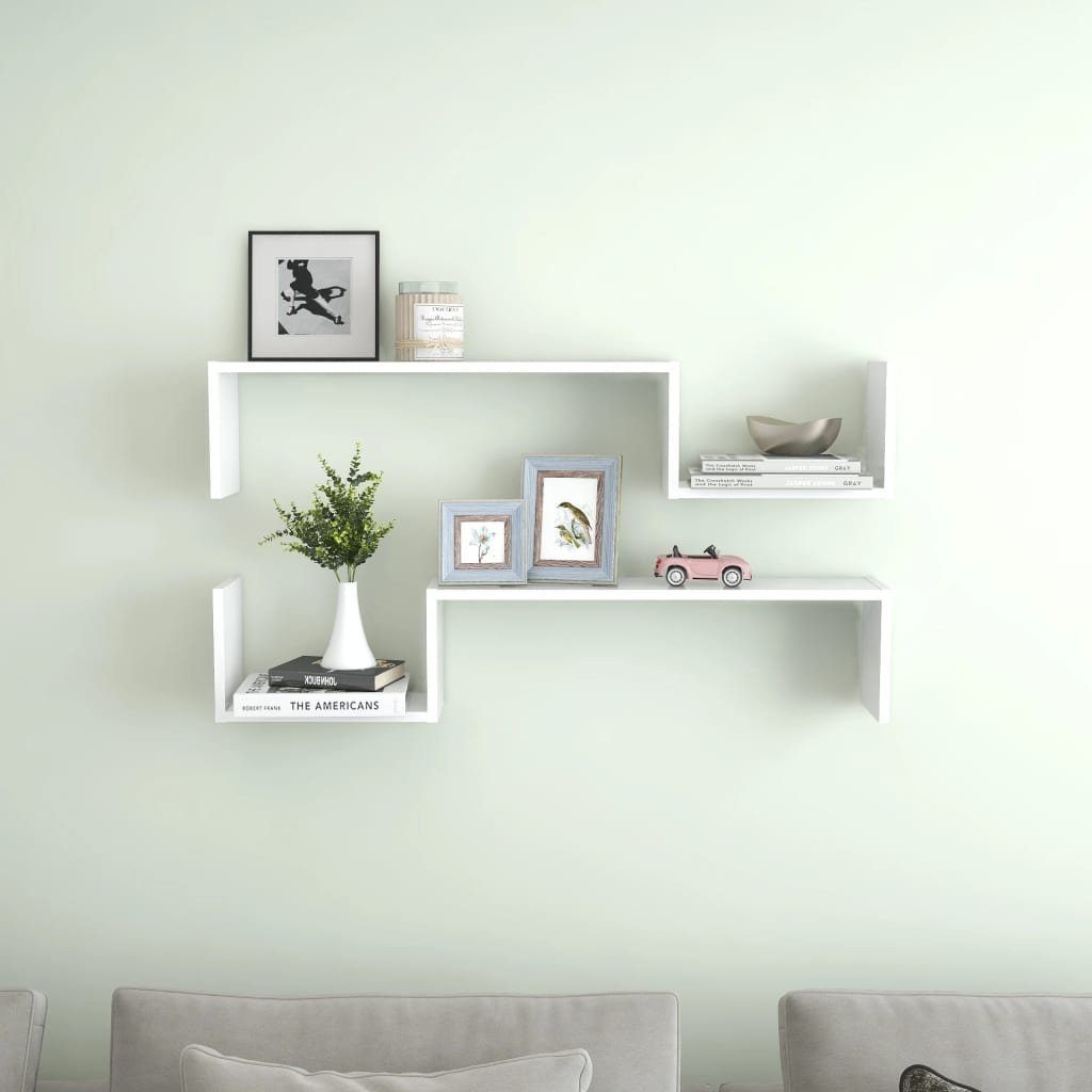 furnicato Wandregal Wandregale 2 Stk. Weiß günstig online kaufen