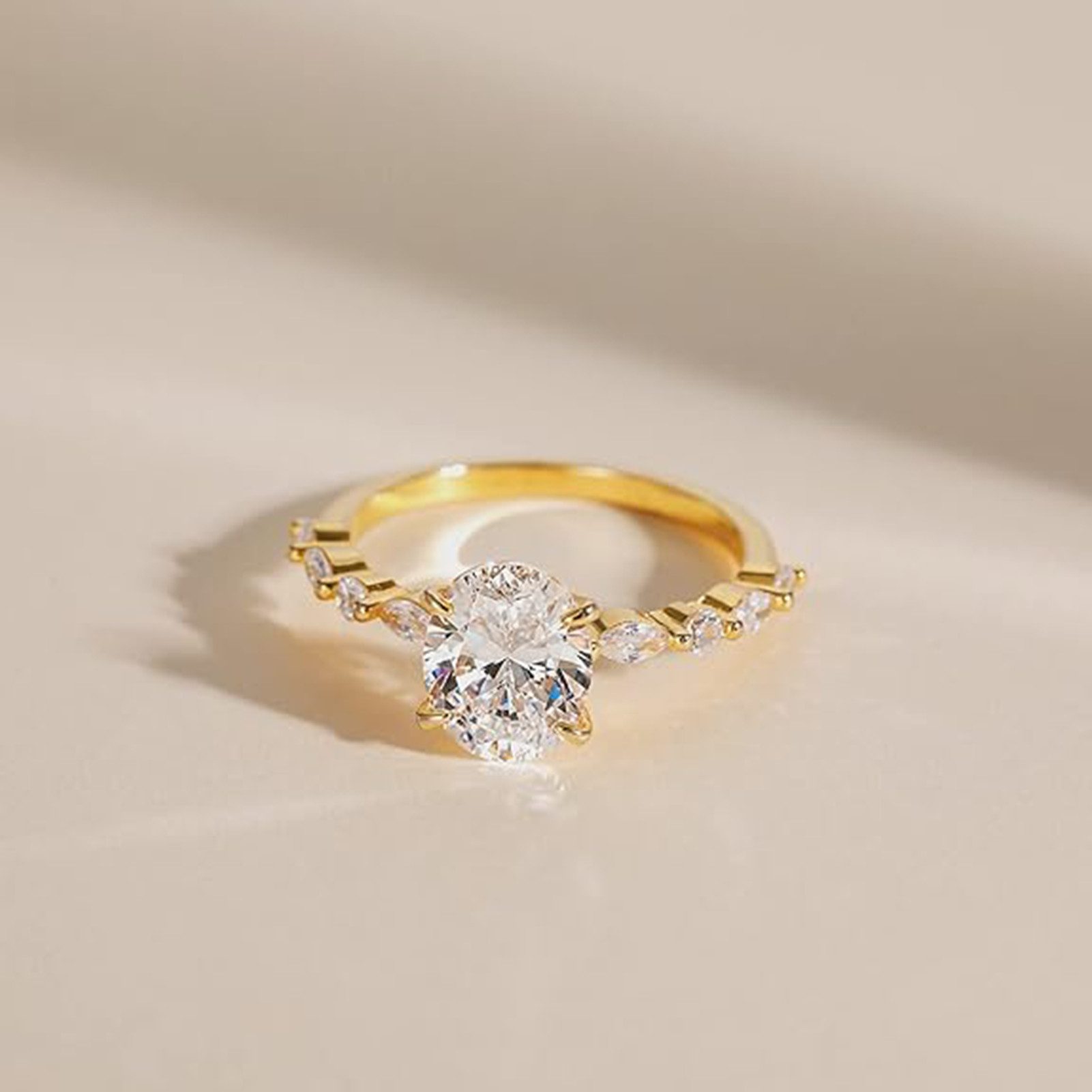 Jumpeak Diamantring 1,5ct E VS1 Vierzackiger Labordiamantring, 14K Gold,Ver günstig online kaufen