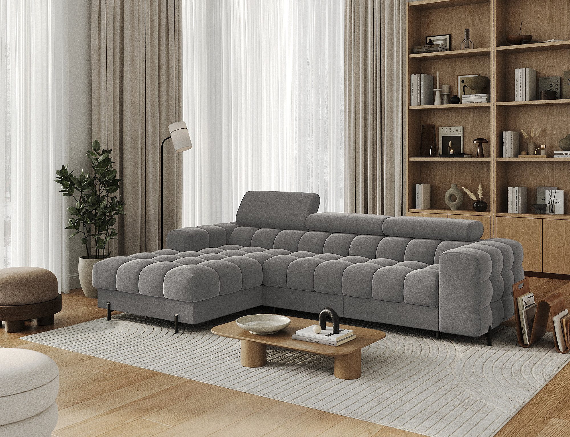 yourhouse24 Ecksofa L-Form Felro mit Schlaffunktion günstig online kaufen
