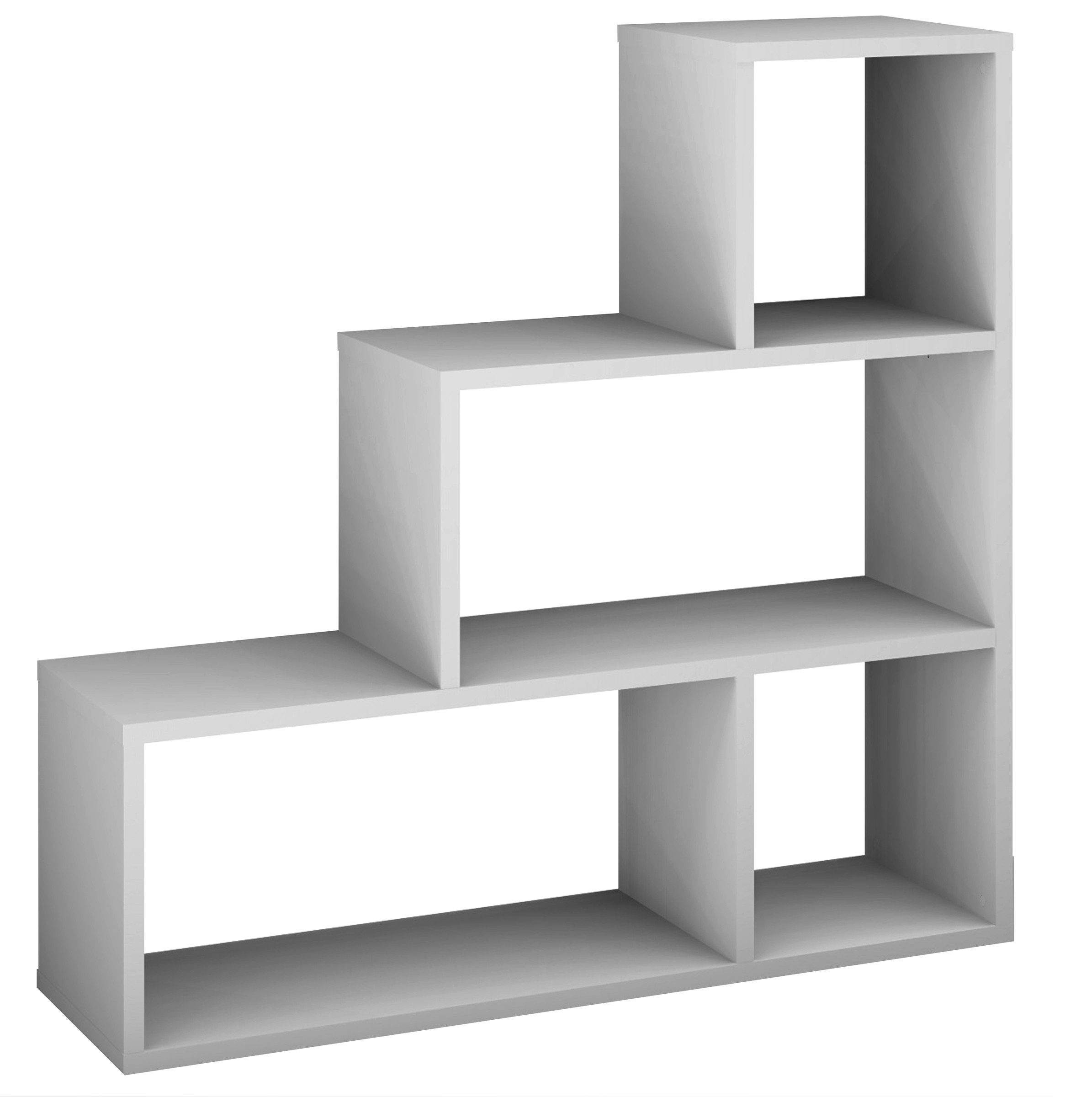 freiraum Stufenregal Partition, 4 Fächer, in kreidegrau matt - 120x122x40 (BxHxT)