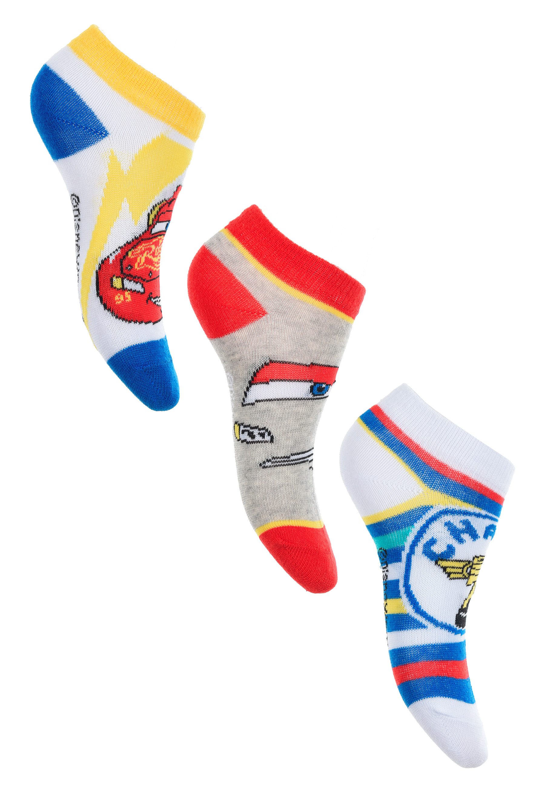 Disney Cars Sneakersocken Lightning McQueen Kinder Jungen Sneaker Strümpfe Socken (6-Paar)