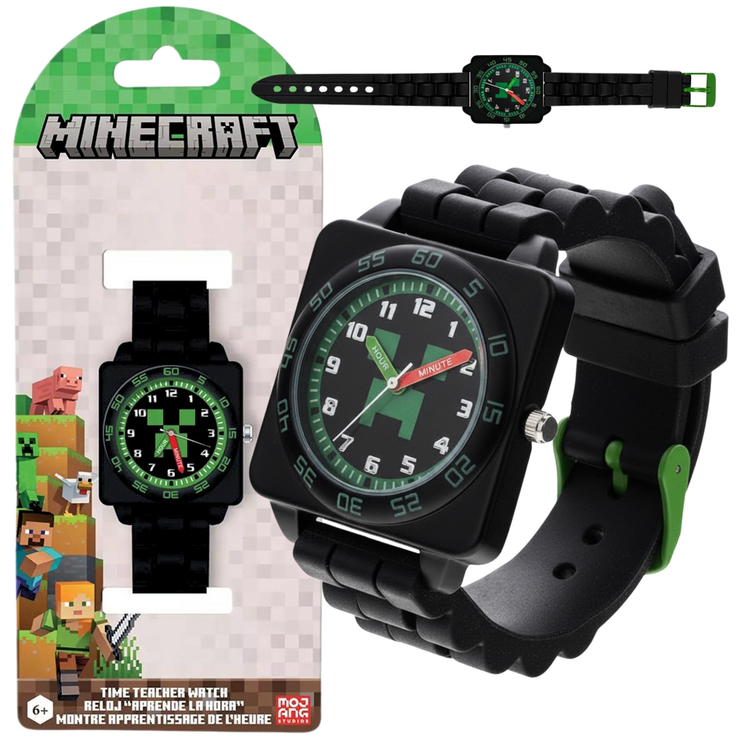 Minecraft Chronograph Minecraft Kinderuhr QUARZUHR, verstellbare Lernuhr für Jungen 6+