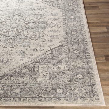 Teppich Vintage, Surya, rechteckig, Höhe: 8 mm, Boho Kurzflor Orientteppich, Wohnzimmer, Schlafzimmer, Grau
