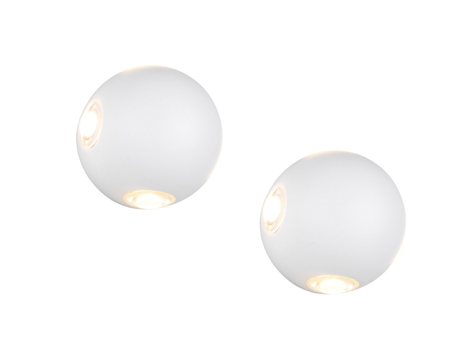 TRIO Leuchten LED Außen-Wandleuchte, LED fest integriert, Warmweiß, 2er SET kleine Außenleuchten Wand, Up Down Fassadenbeleuchtung Ø 10cm