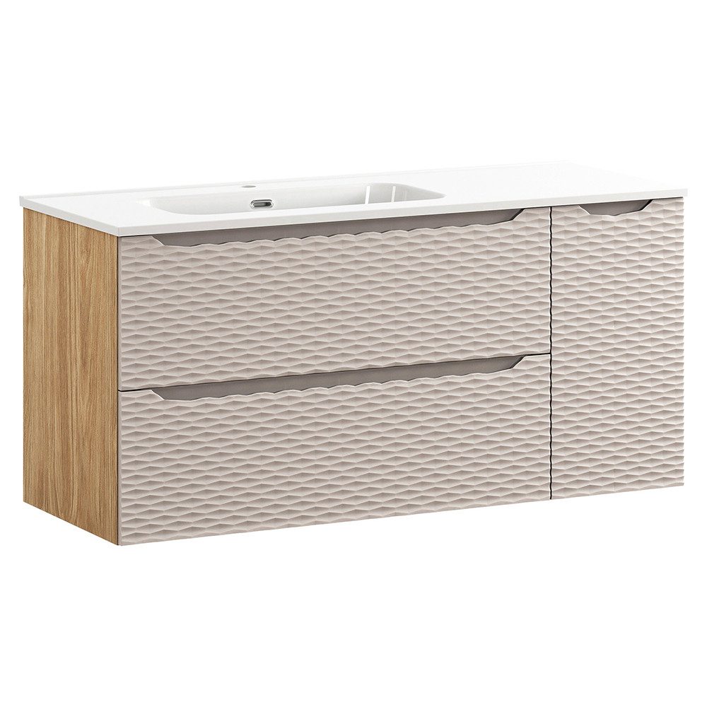 Lomadox Waschtisch OLUO-56-BEIGE, 120cm mit Keramik-Waschbecken, günstig online kaufen