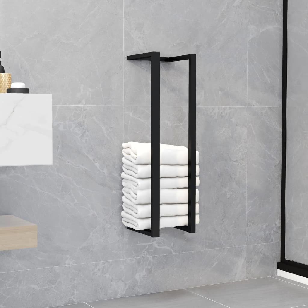 vidaXL Handtuchregal aus Metall in Schwarz
