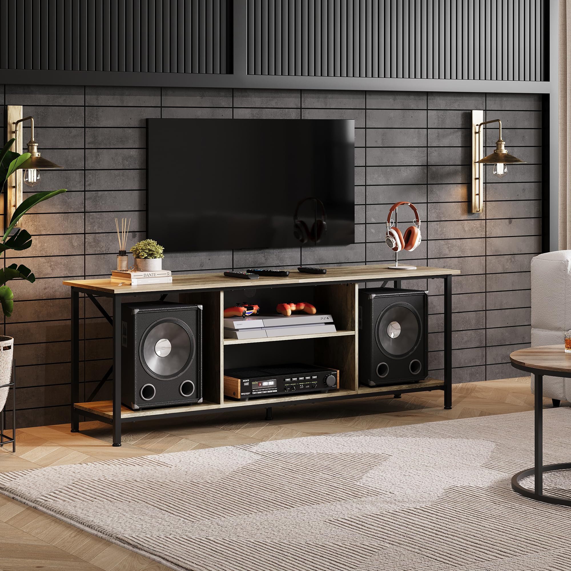 WLIVE TV-Schrank Lowboard 140 cm, Fernsehtisch bis 65 Zoll, (Industrie Desi günstig online kaufen