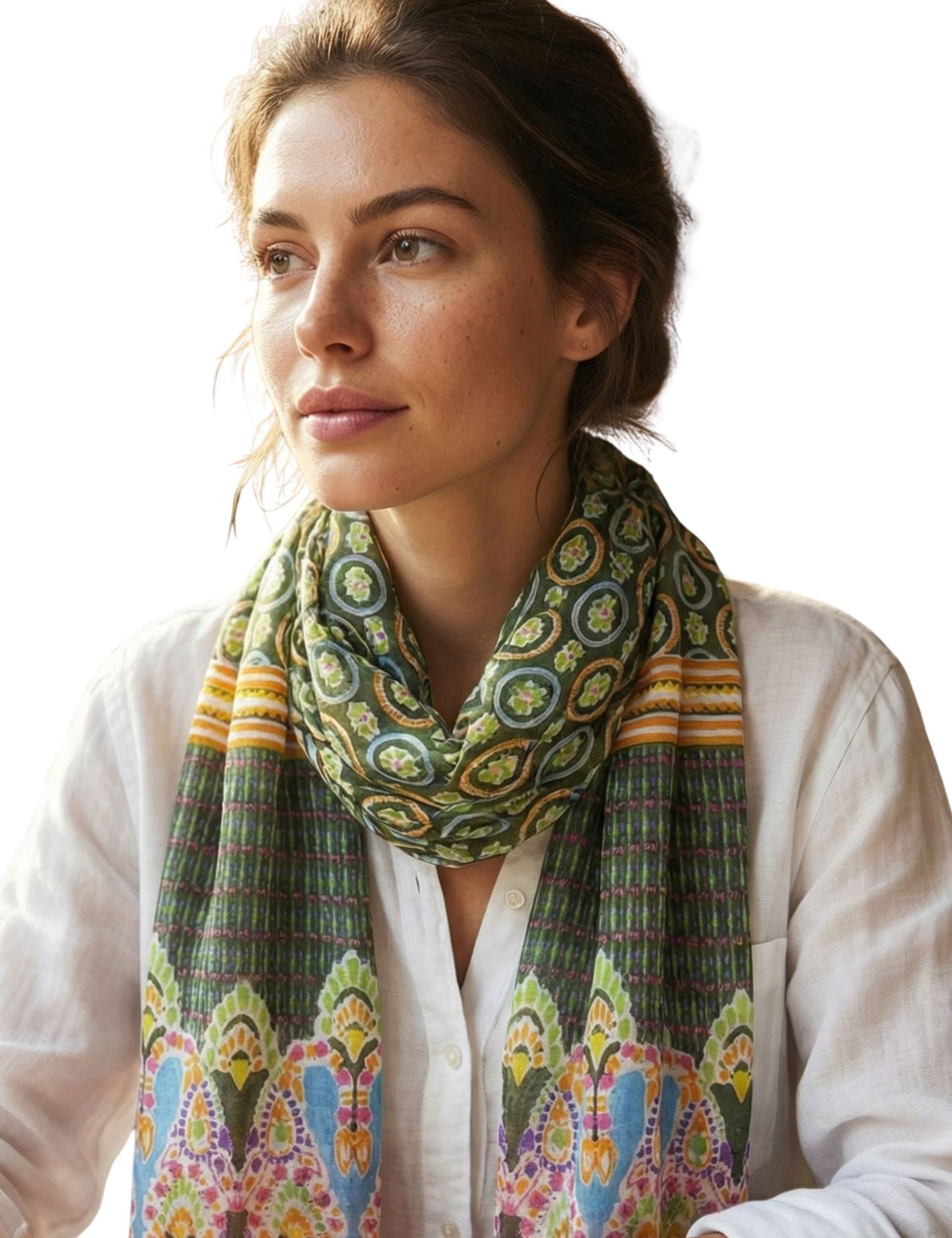Sunsa Halstuch Damen Schal Tuch. Baumwolle Halstuch. Sommer Scarf ., Abstract Modern Aufdruck