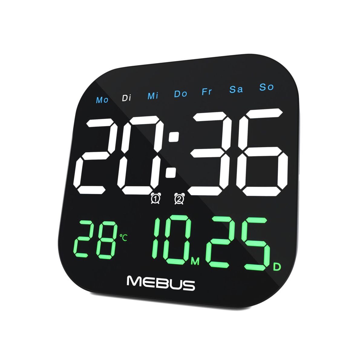 Mebus Wecker 19855 Quarz-Wanduhr digital
